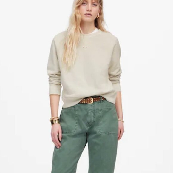 NWT Madewell Garment-Dyed Crewneck Sweatshirt in Parchment - Size: Medium - Picture 13 of 13